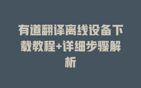 有道翻译离线设备下载教程+详细步骤解析 二