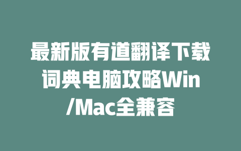 最新版有道翻译下载词典电脑攻略Win/Mac全兼容 二