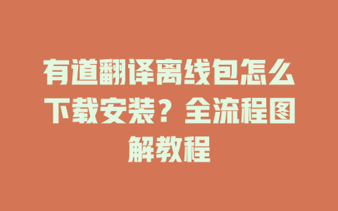 有道翻译离线包怎么下载安装？全流程图解教程 二