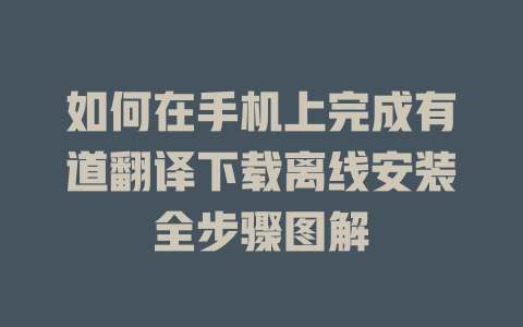 如何在手机上完成有道翻译下载离线安装全步骤图解 二